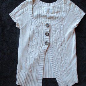 Aeropostale 3-Button Short Sleeve Cable Sweater